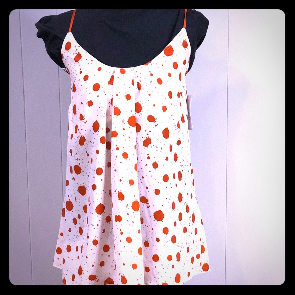 Shulami Orange and white dot top